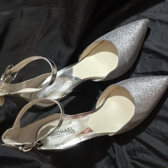 MICHAEL KORS SILVER Ladies High Heel Shoes Size 8.5 - Picture 1 of 7